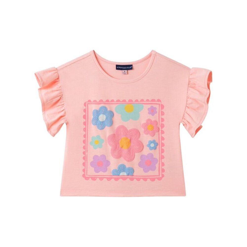 Andy & Evan Girls  Graphic Flutter T-Shirt